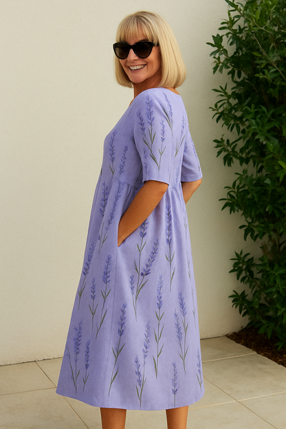 Elodie - Women's Relaxed Floral Midi Dress - photo 4