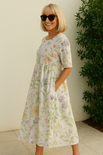 Elodie - Women's Relaxed Floral Midi Dress - photo 5