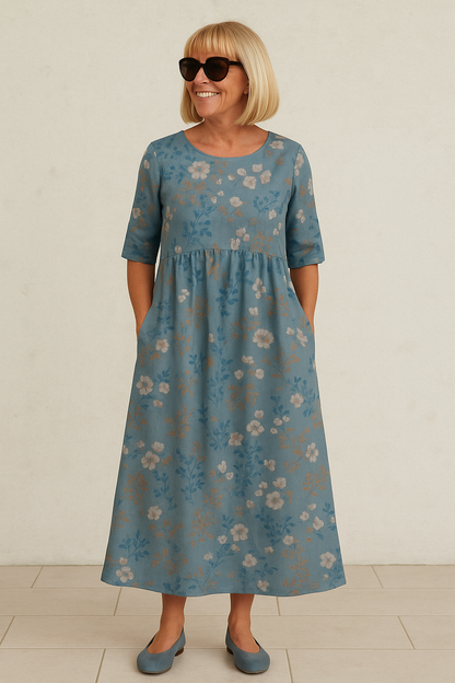 Elodie - Women's Relaxed Floral Midi Dress - photo 6