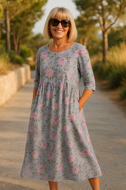 Elodie - Women's Relaxed Floral Midi Dress - photo 7