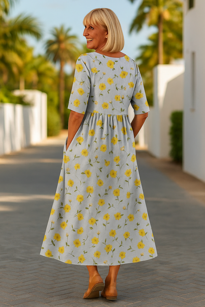 Elodie - Women's Relaxed Floral Midi Dress - photo 8