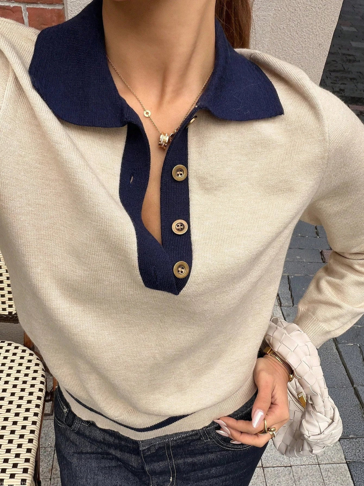 Alma - Women's Knit Blocking Sweater - photo 1