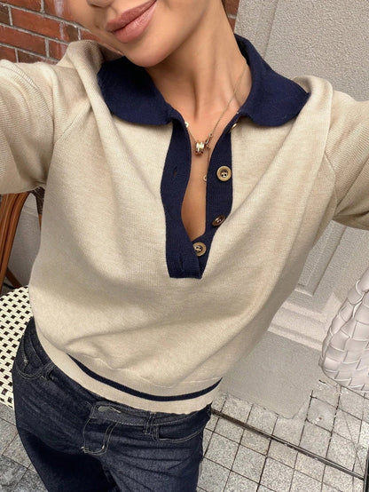 Alma - Women's Knit Blocking Sweater - photo 3