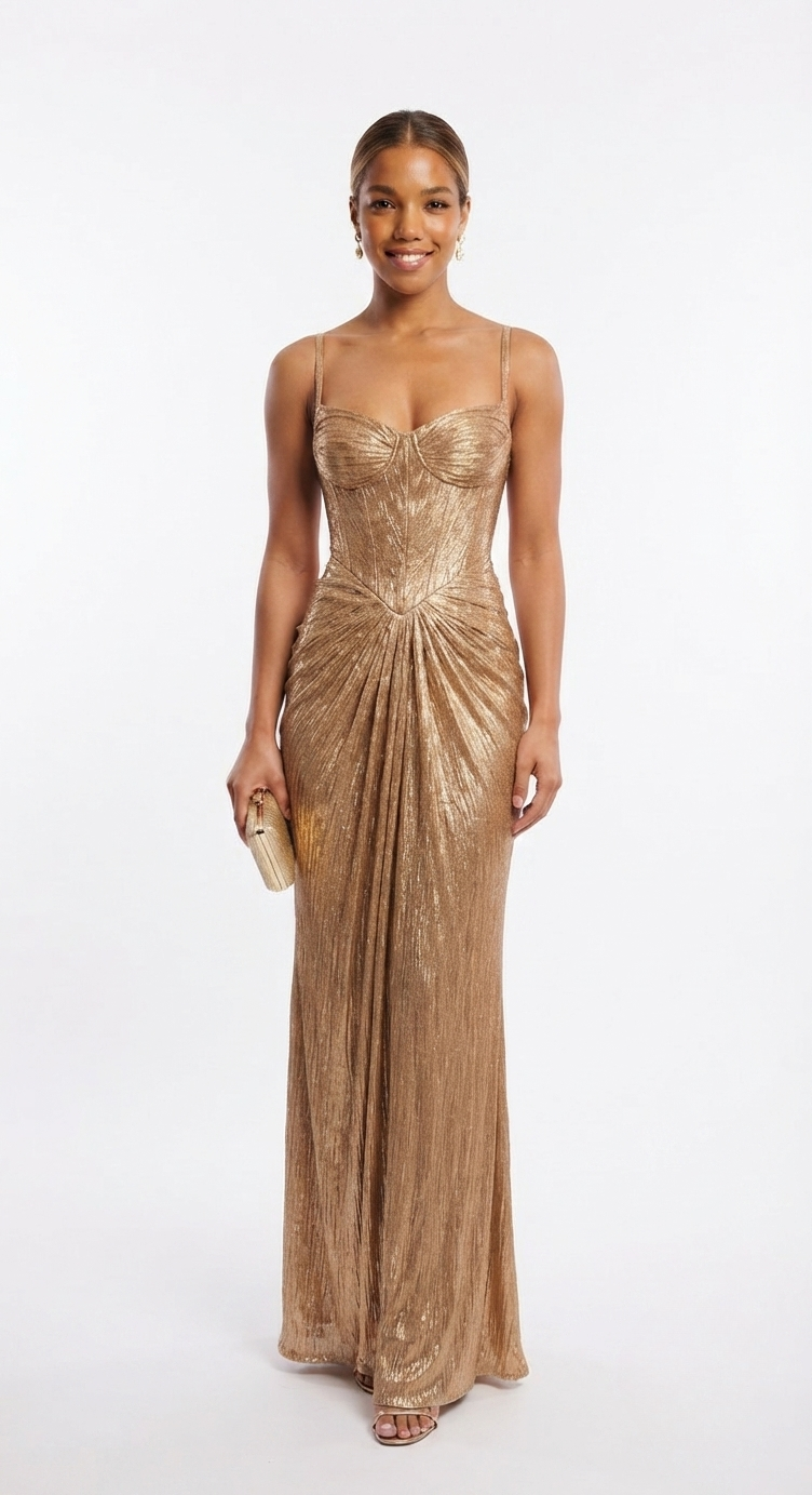Marit - Women's Metallic Corset Dress - photo 1