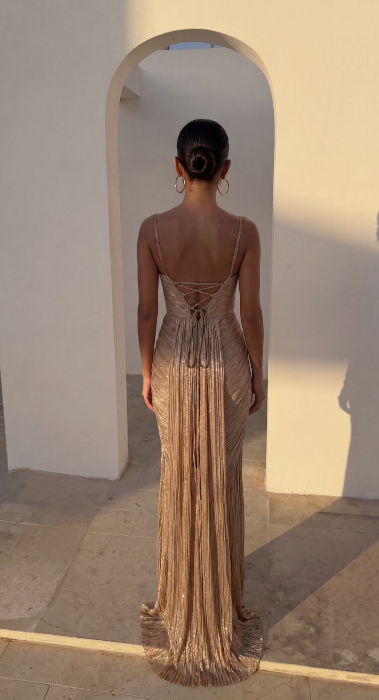 Marit - Women's Metallic Corset Dress - photo 8