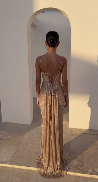 Marit - Women's Metallic Corset Dress - photo 8