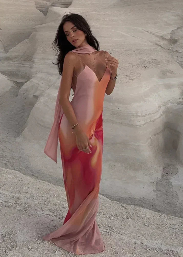 Mathilde - Women's Maxi Satin Dress - photo 1