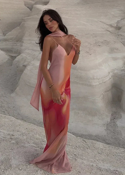 Mathilde - Women's Maxi Satin Dress - photo 1