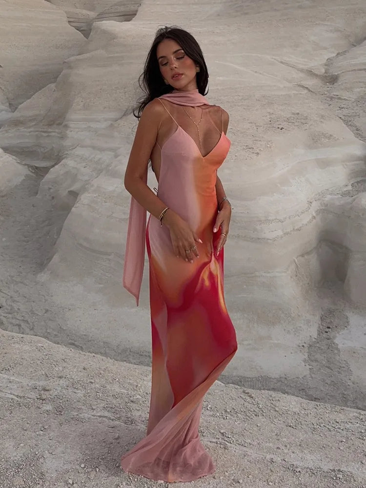 Mathilde - Women's Maxi Satin Dress - photo 2