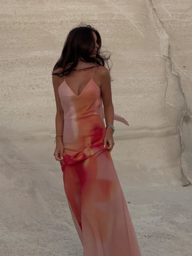 Mathilde - Women's Maxi Satin Dress - photo 5