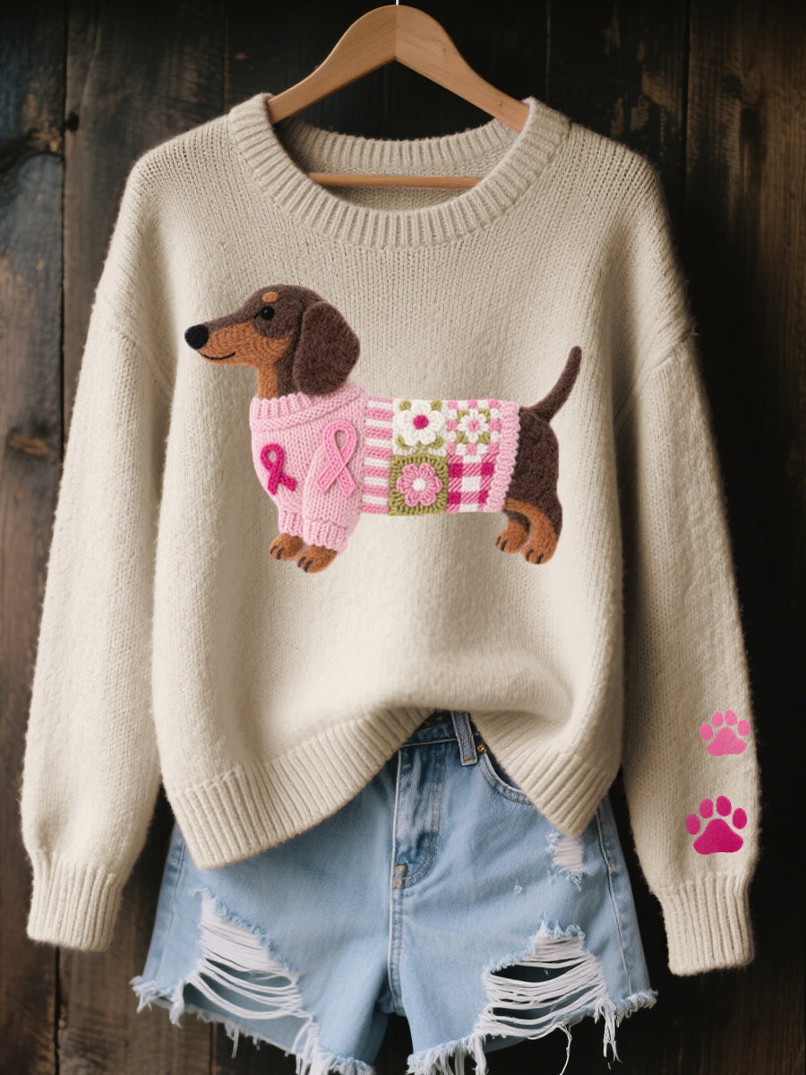 Yolande - Women's Patchwork Knit Cardigan - photo 5