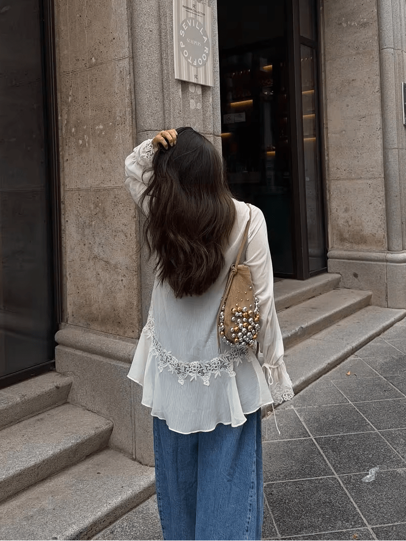 Florentine - Women's Relaxed V-Neck Sweater - photo 4