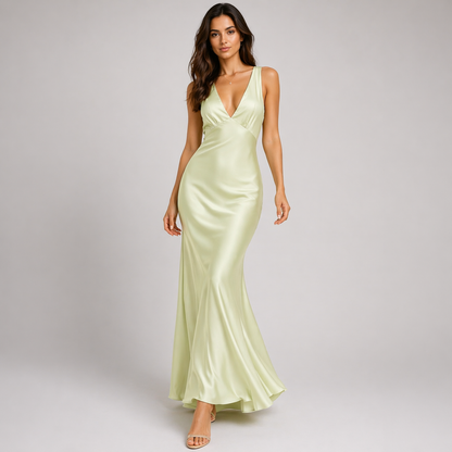 Ysolde - Women's Satin Maxi Dress - photo 10