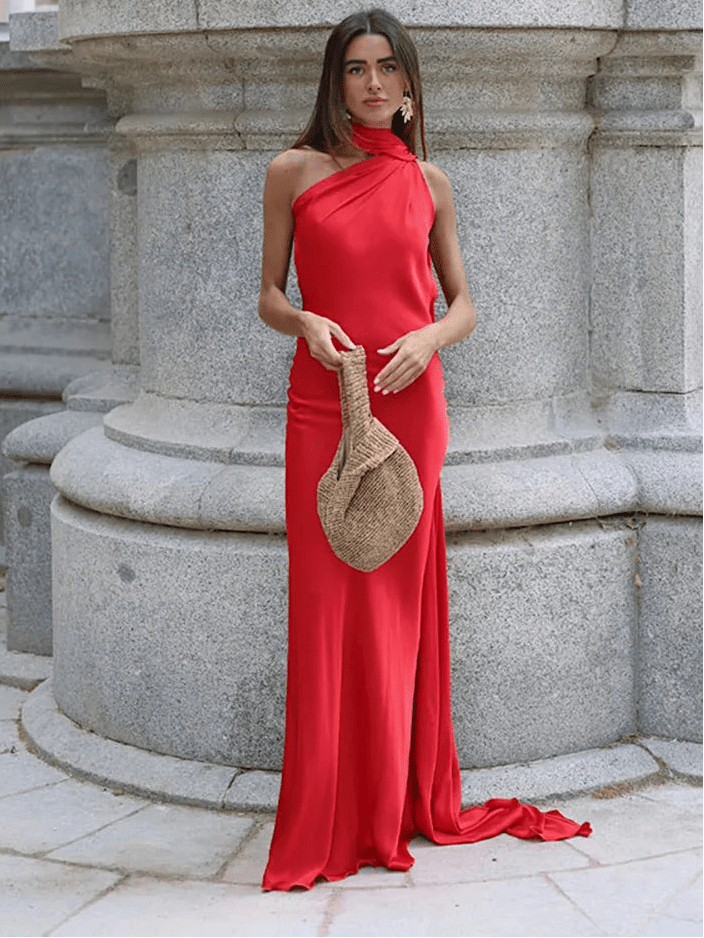 Zara - Women's Satin Halter Dress - photo 10