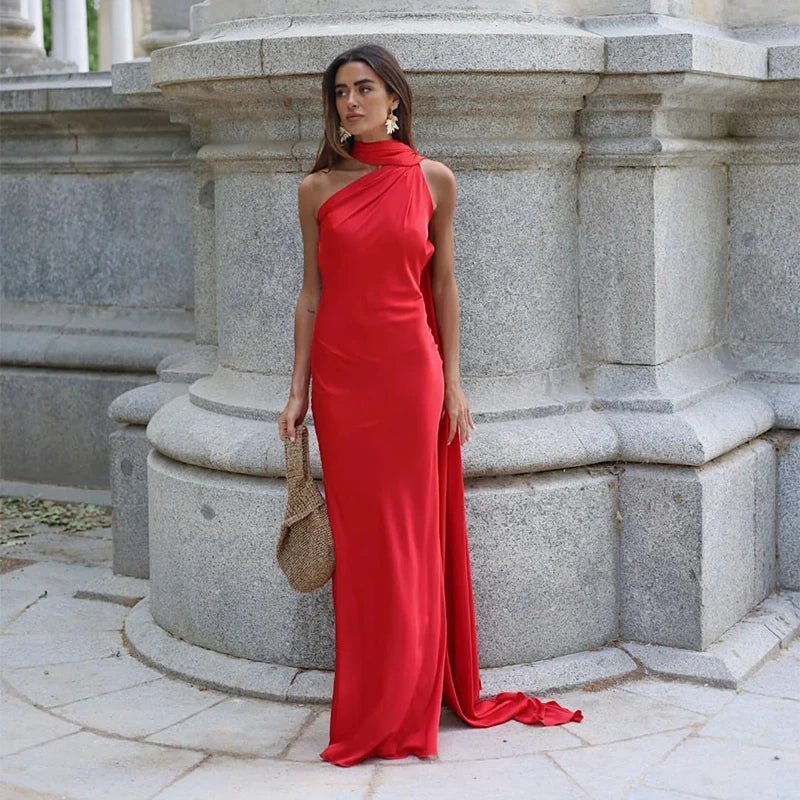 Zara - Women's Satin Halter Dress - photo 3