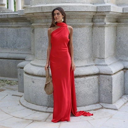 Zara - Women's Satin Halter Dress - photo 3