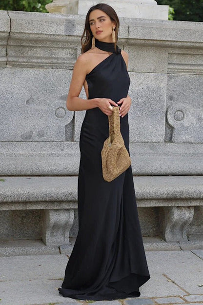 Zara - Women's Satin Halter Dress - photo 8