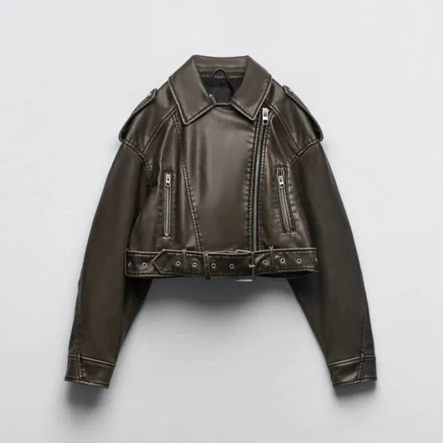 Danica - Women's Cropped Biker Jacket - photo 2
