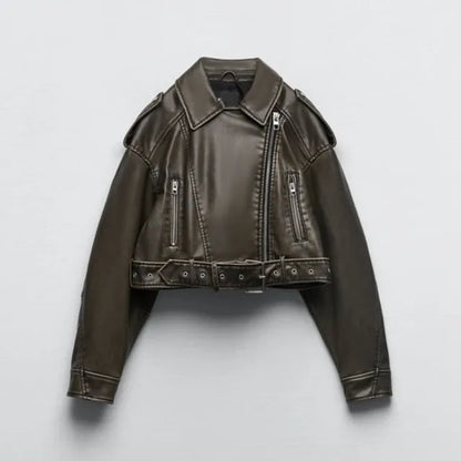 Danica - Women's Cropped Biker Jacket - photo 2