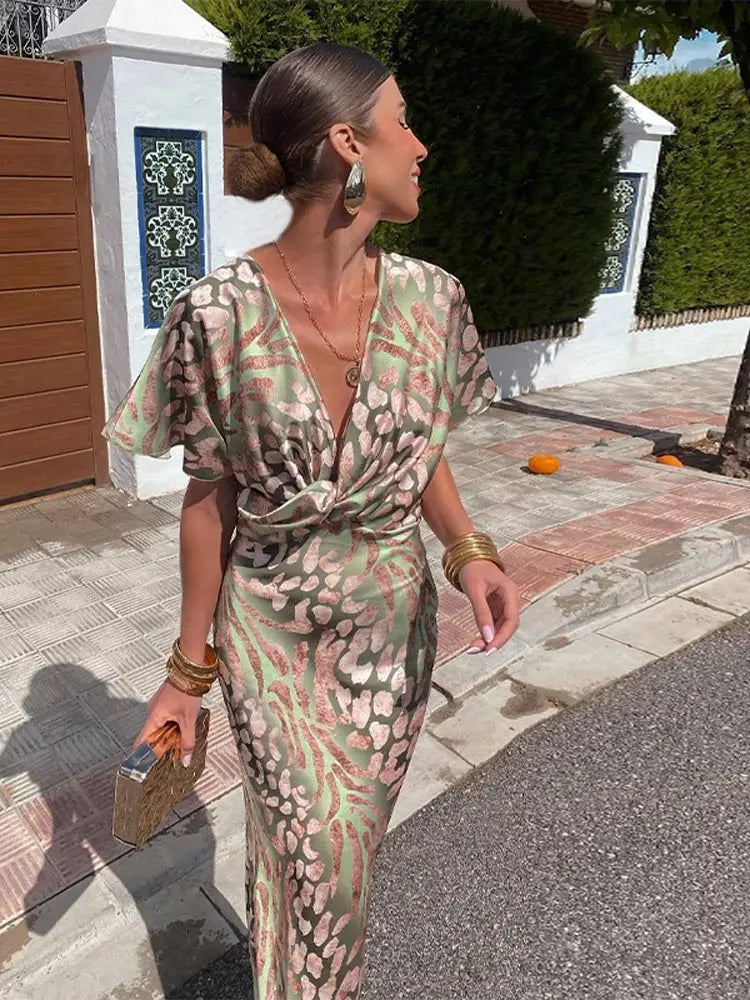 Valentine - Women's Wrap Office Maxi Dress - photo 1