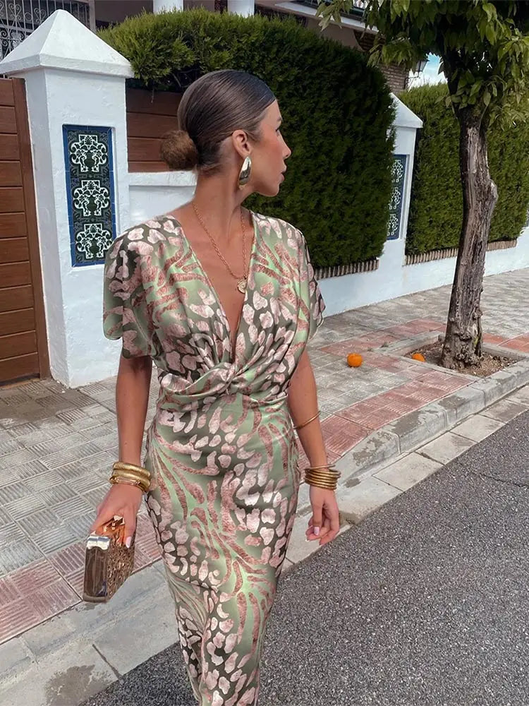 Valentine - Women's Wrap Office Maxi Dress - photo 5