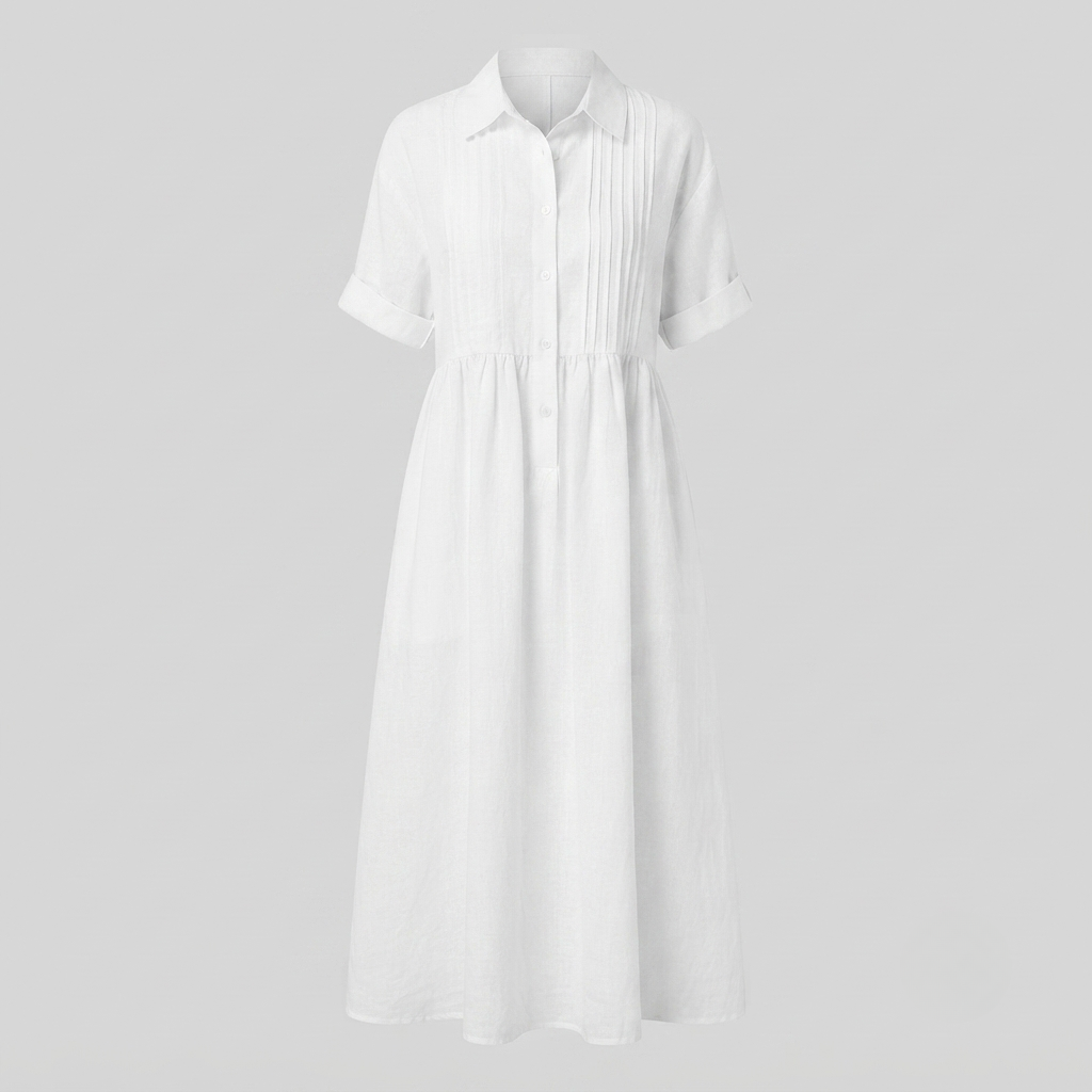 Genevieve - Women's Pintuck Linen Dress - photo 2