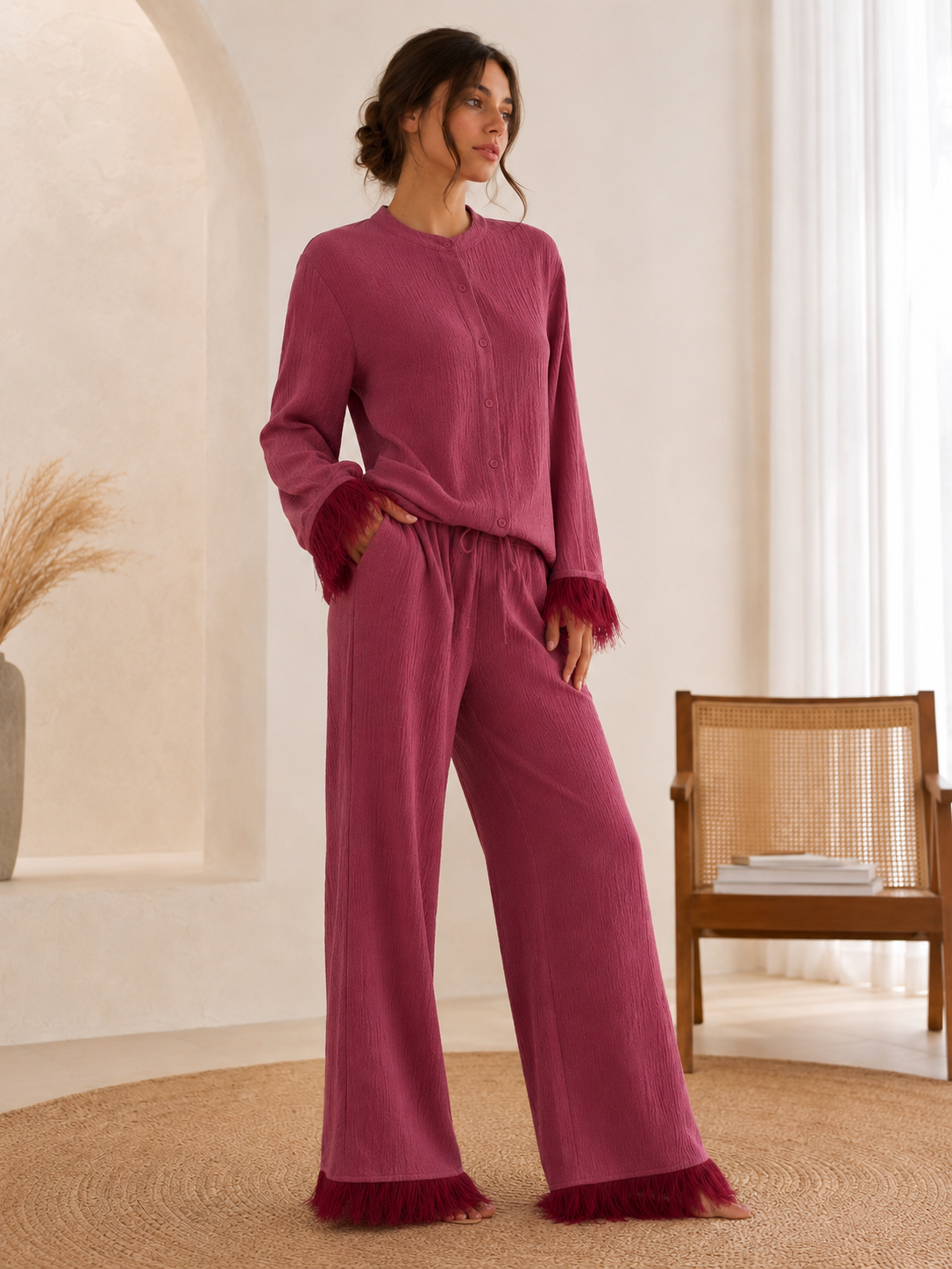 Perrine - Women's Feather Two-Piece Set - photo 1