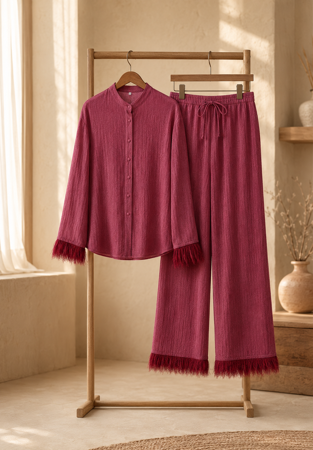Perrine - Women's Feather Two-Piece Set - photo 3