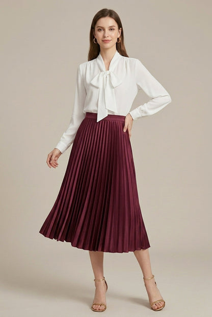 Linnea - Women's Pleated Midi Skirt - photo 5