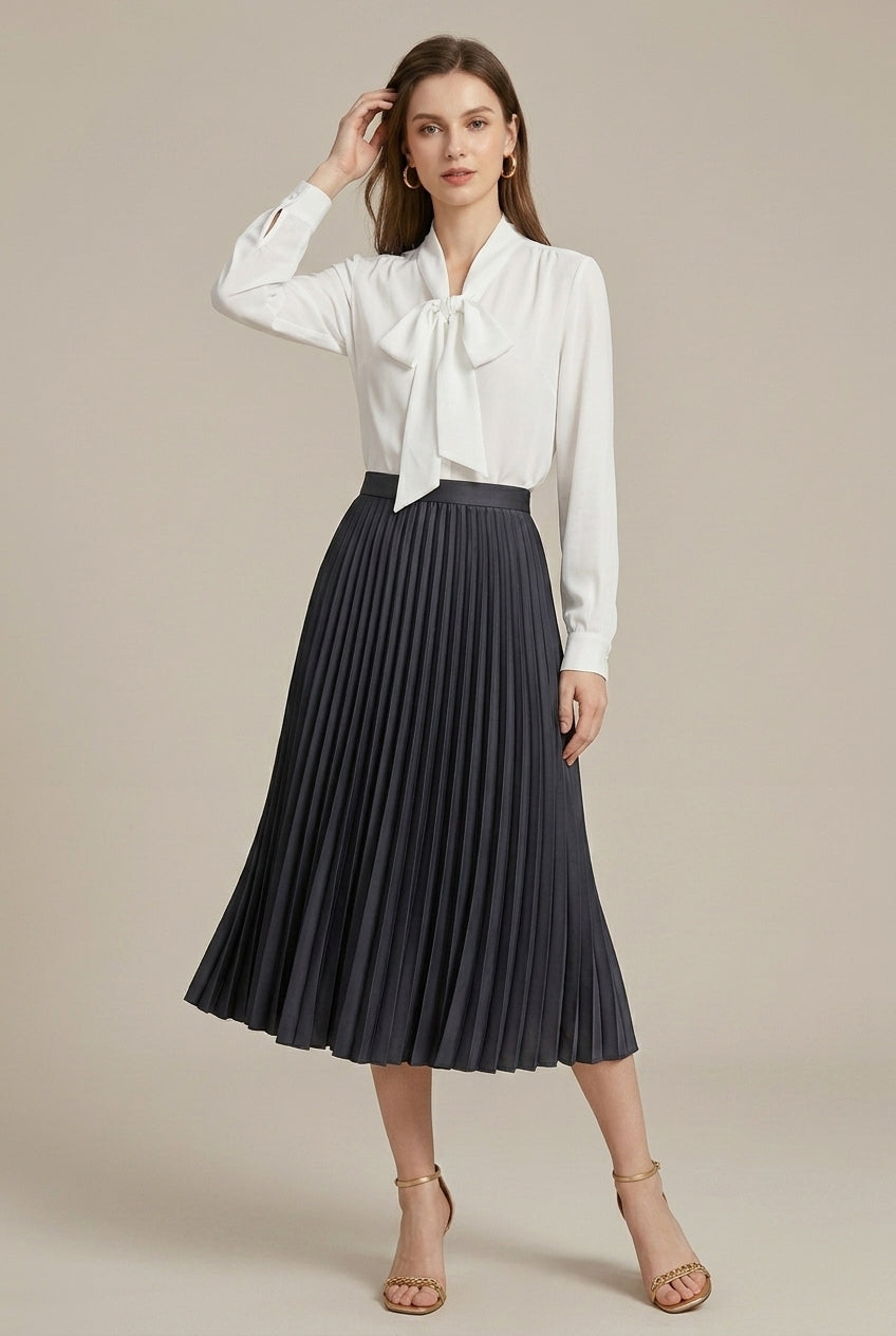 Linnea - Women's Pleated Midi Skirt - photo 4