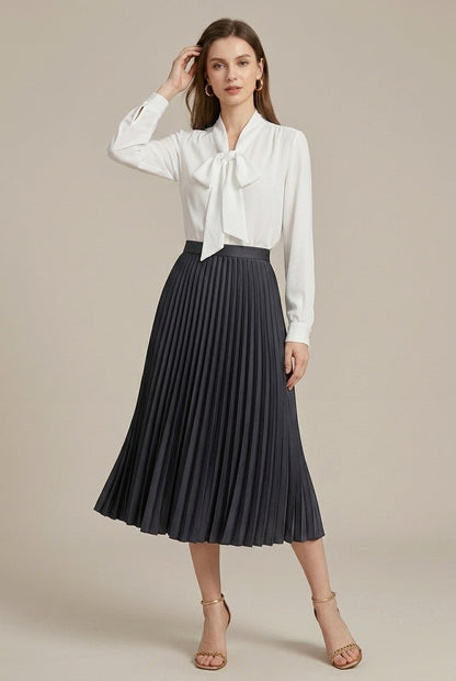Linnea - Women's Pleated Midi Skirt - photo 4