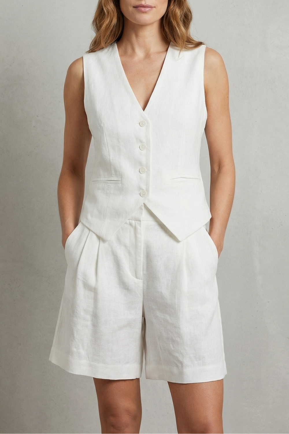 Yolande - Women's Tailored Linen-Look Jacket - photo 5