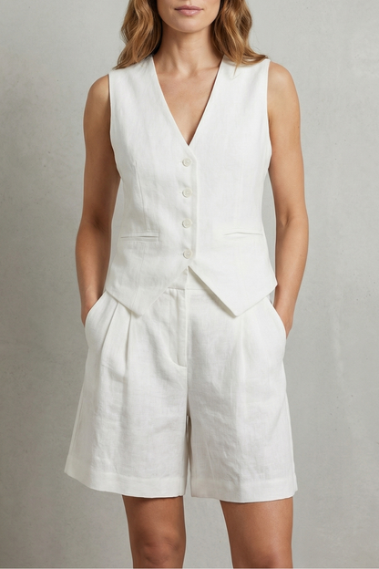 Yolande - Women's Tailored Linen-Look Jacket - photo 5