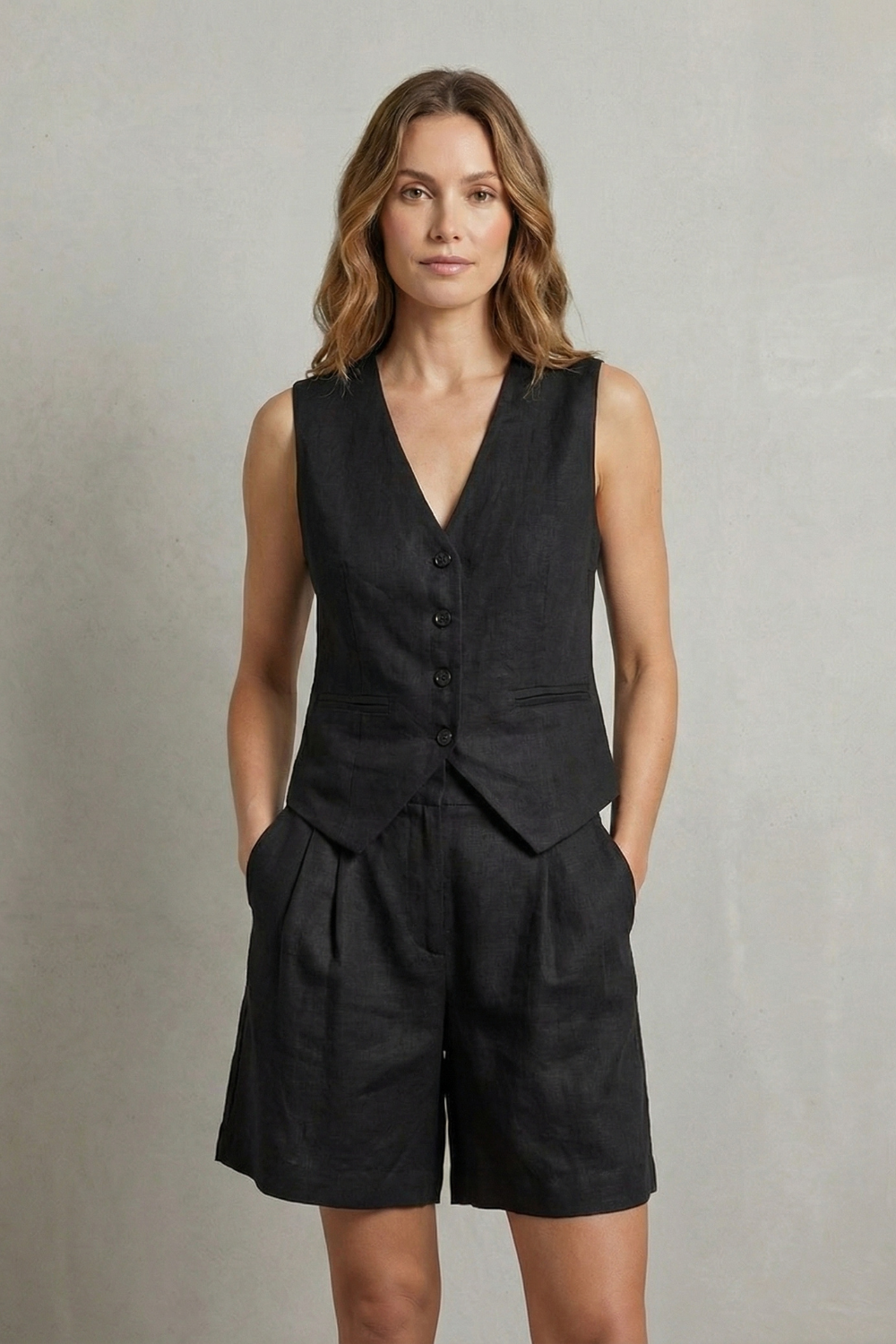 Yolande - Women's Tailored Linen-Look Jacket - photo 8