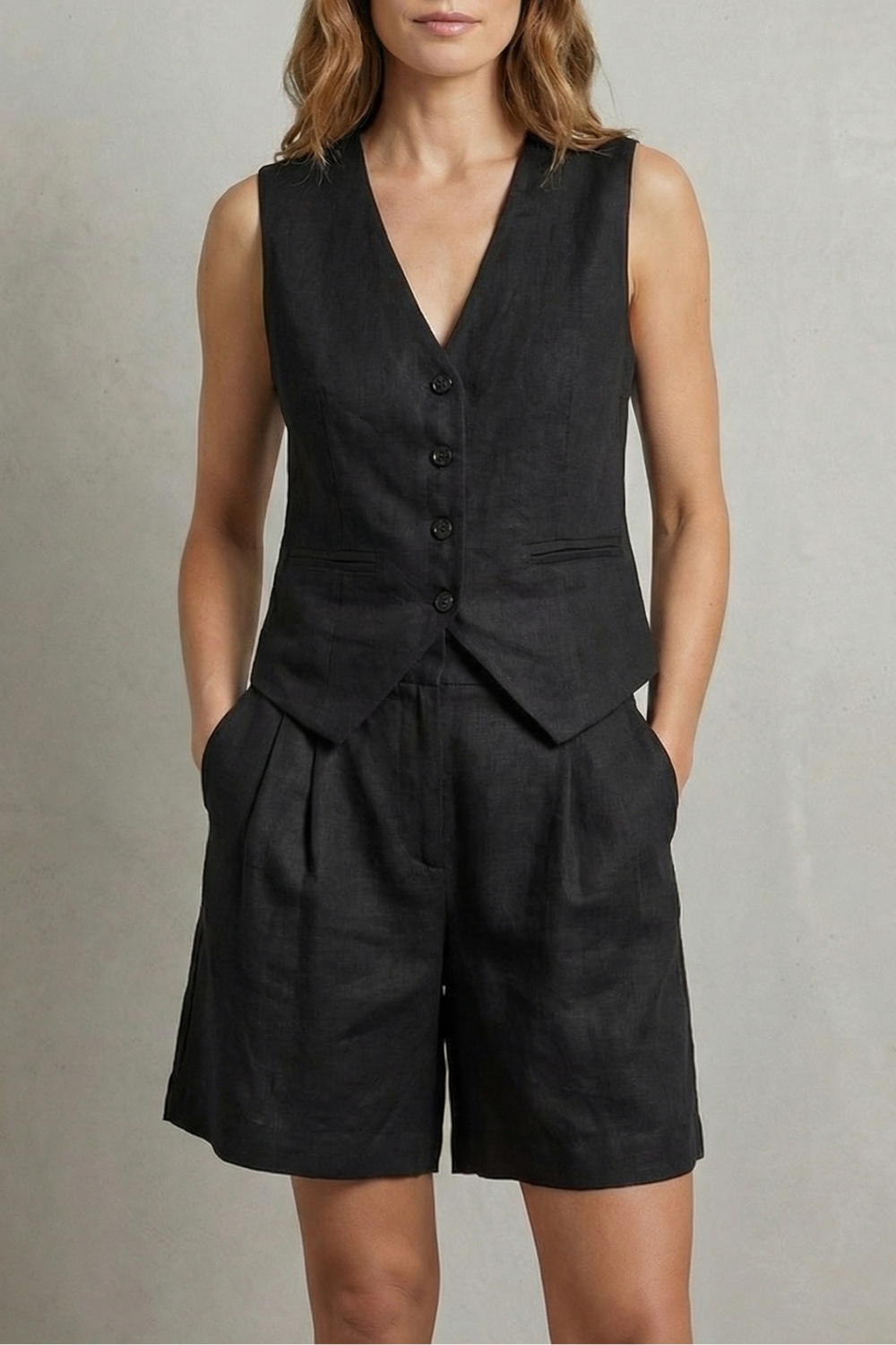 Yolande - Women's Tailored Linen-Look Jacket - photo 9