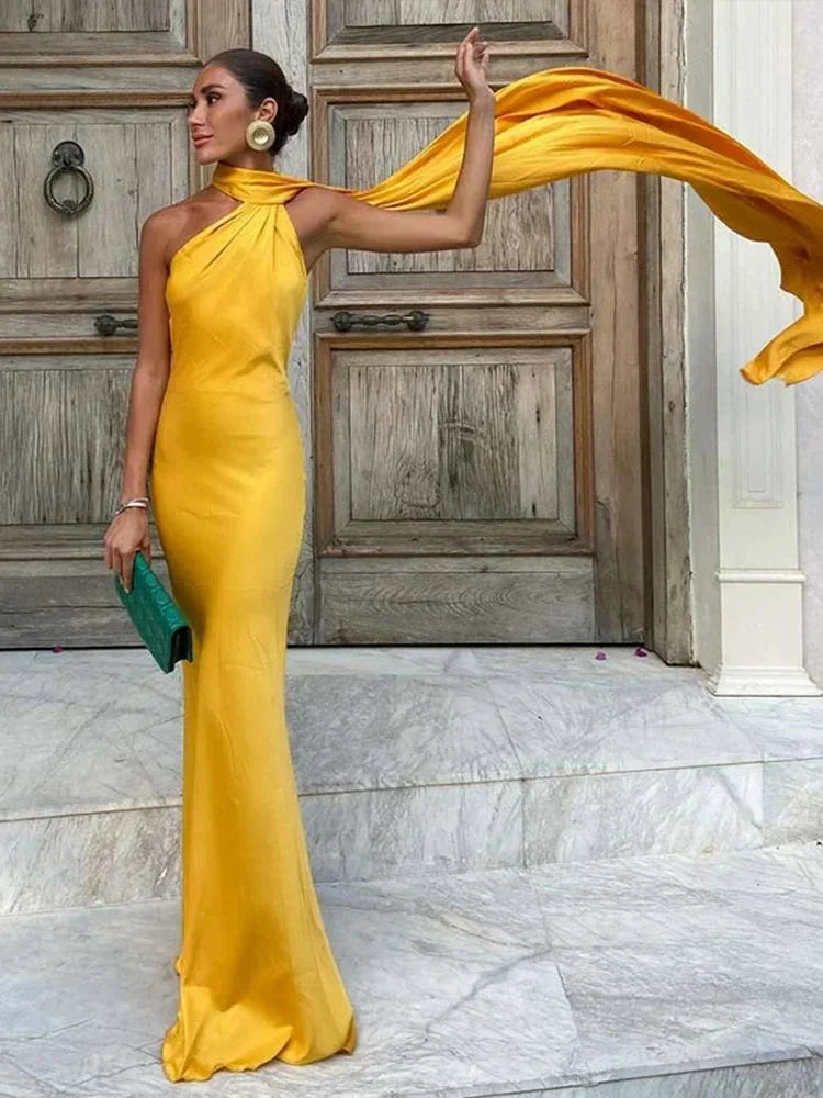Florentine - Women's One-Shoulder Satin Dress - photo 5