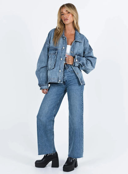 Imogen - Women's Denim Hooded Blazer - photo 3