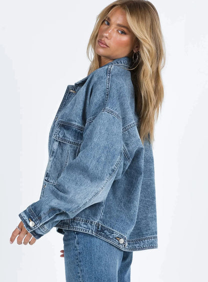 Imogen - Women's Denim Hooded Blazer - photo 4