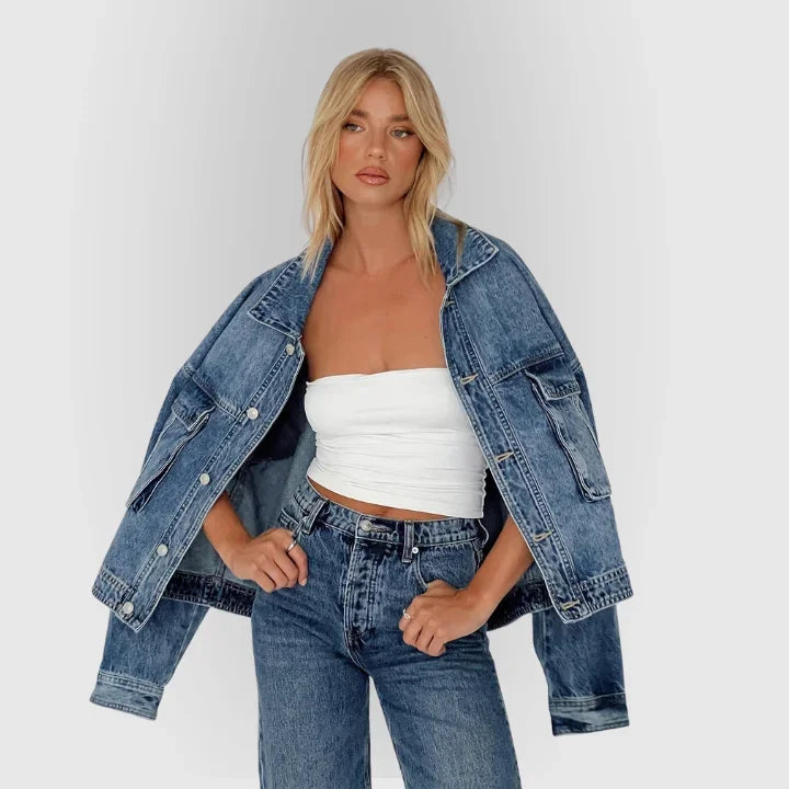 Imogen - Women's Denim Hooded Blazer - photo 1