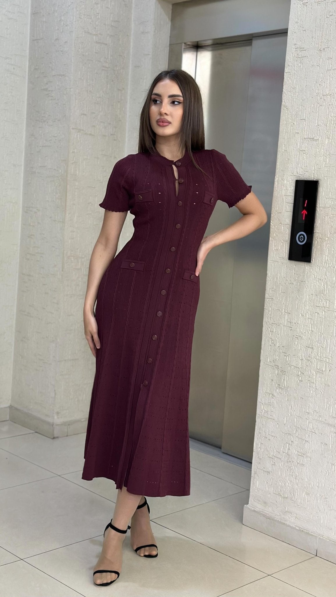 Zora - Women's Midi Knit Dress - photo 3
