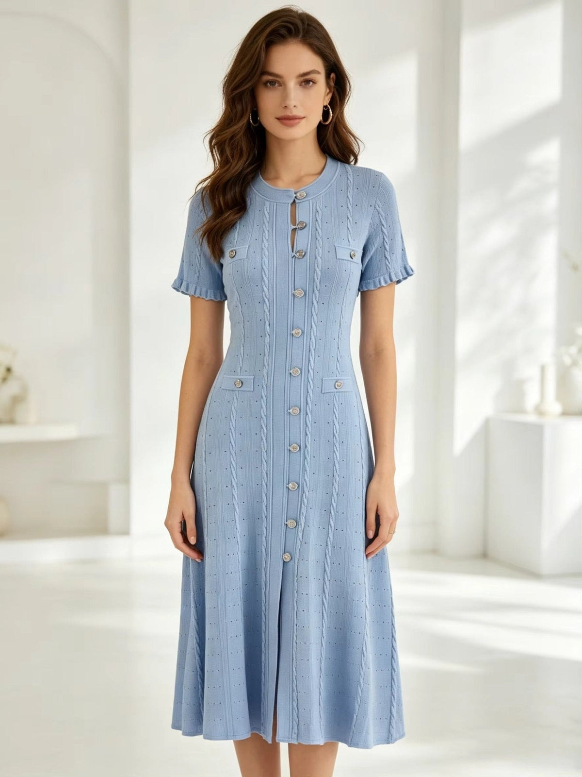 Zora - Women's Midi Knit Dress - photo 5