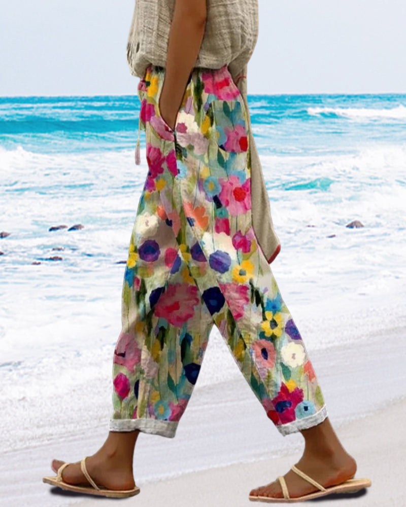 Estelle - Women's Vibrant Floral Trousers - photo 3