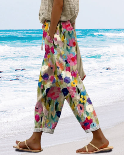 Estelle - Women's Vibrant Floral Trousers - photo 3