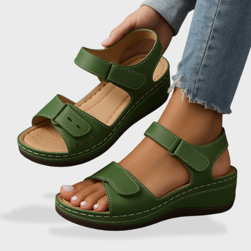 Primrose - Women's Leather Wedge Sandals - photo 1