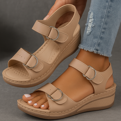 Primrose - Women's Leather Wedge Sandals - photo 7