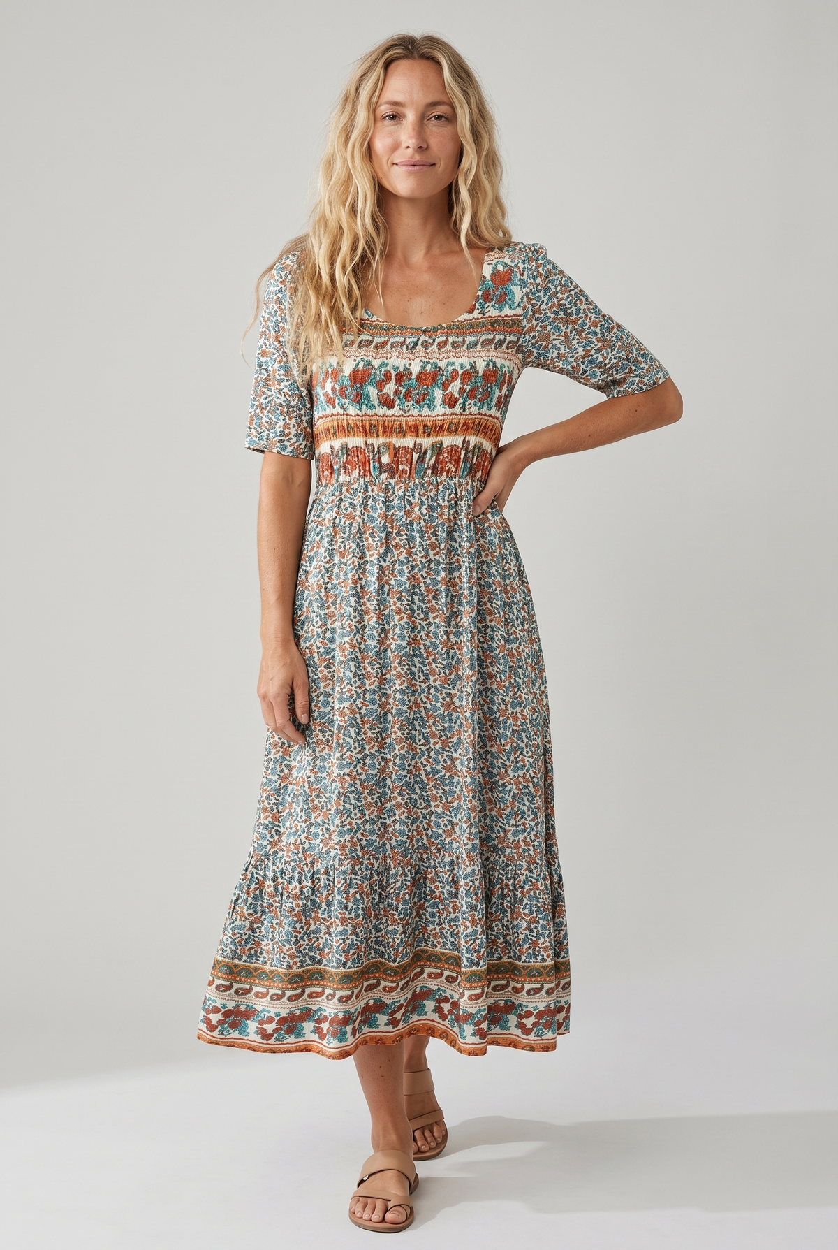 Thea - Women's Midi Boho Dress - photo 2