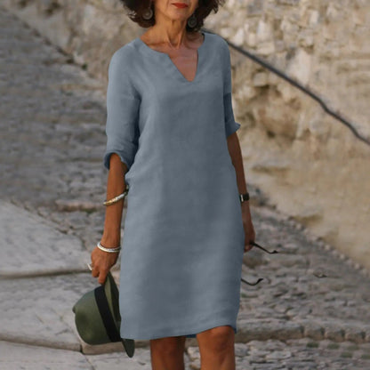 Vera - Women's Midi Linen Dress - photo 3