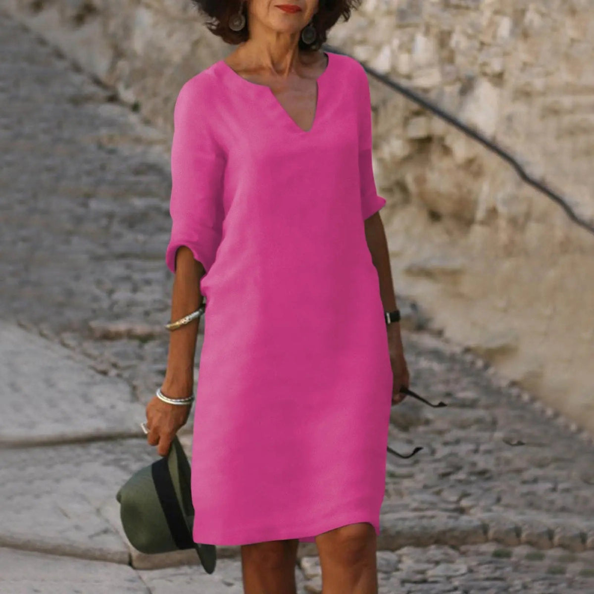 Vera - Women's Midi Linen Dress - photo 8