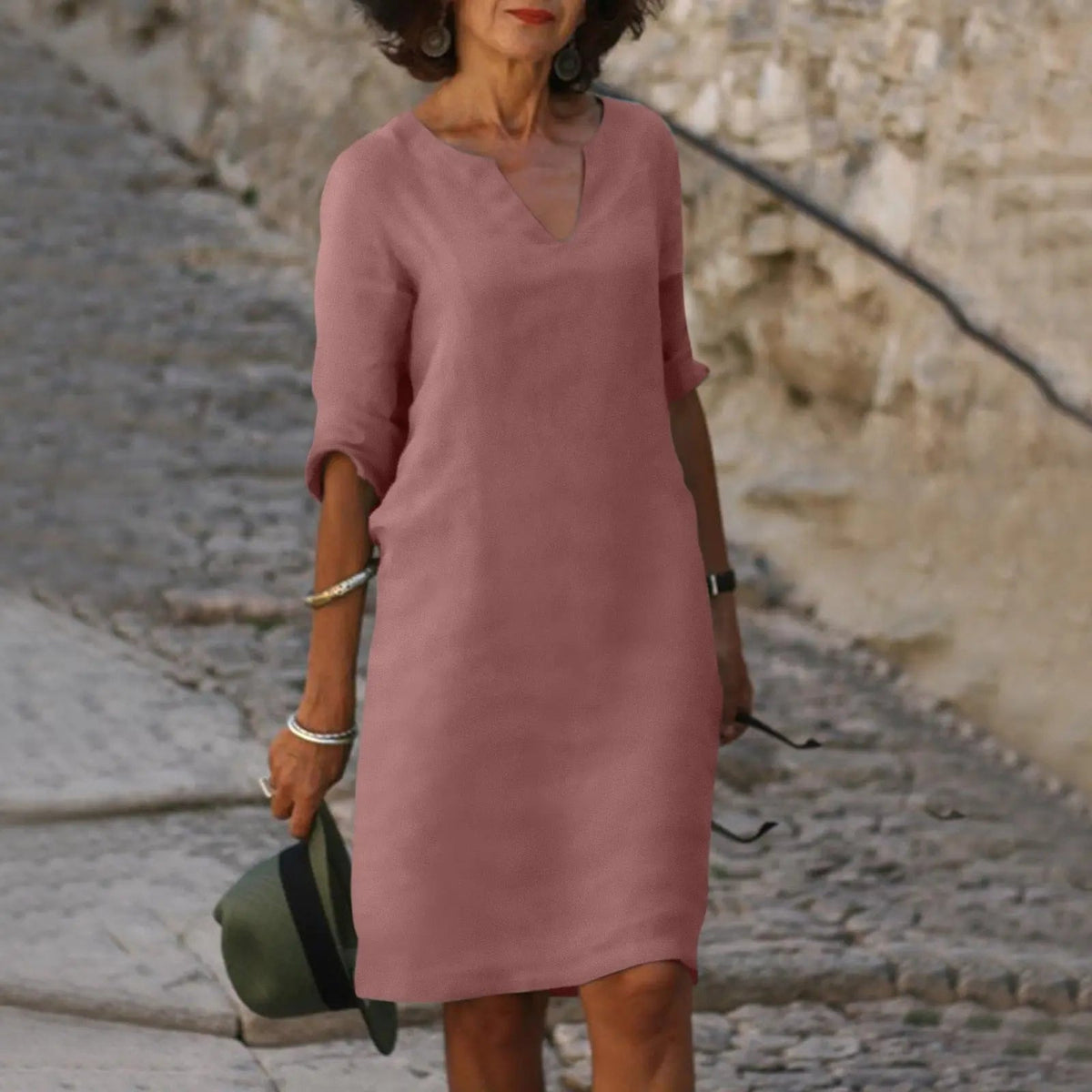 Vera - Women's Midi Linen Dress - photo 7