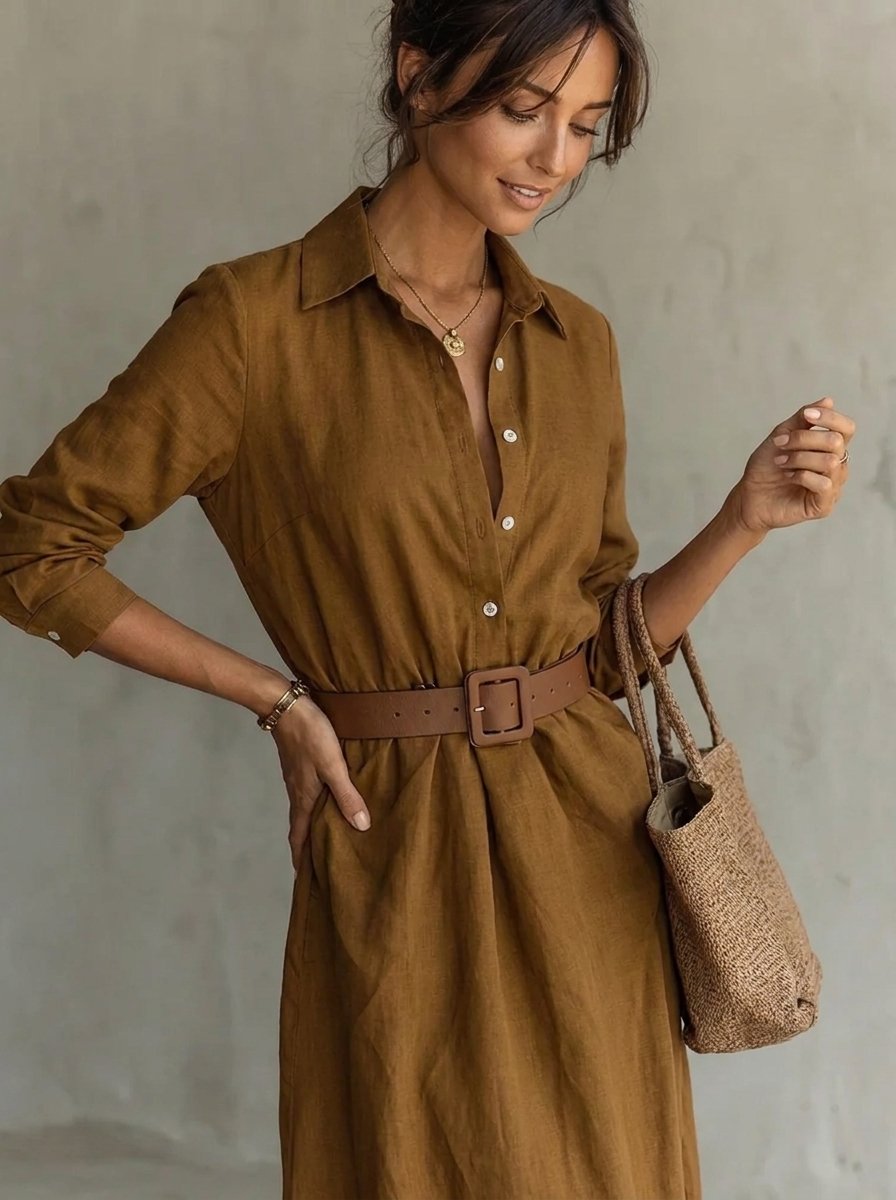 Agnes - Women's Belted Maxi Dress - photo 3